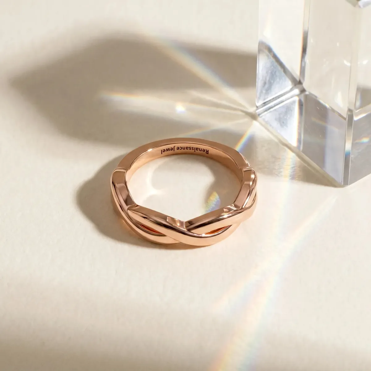 Infinity Twisted Plain Band Rose gold