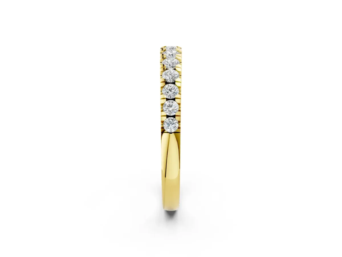 Round Diamond Pavé Set White Gold Eternity Band Yellow gold