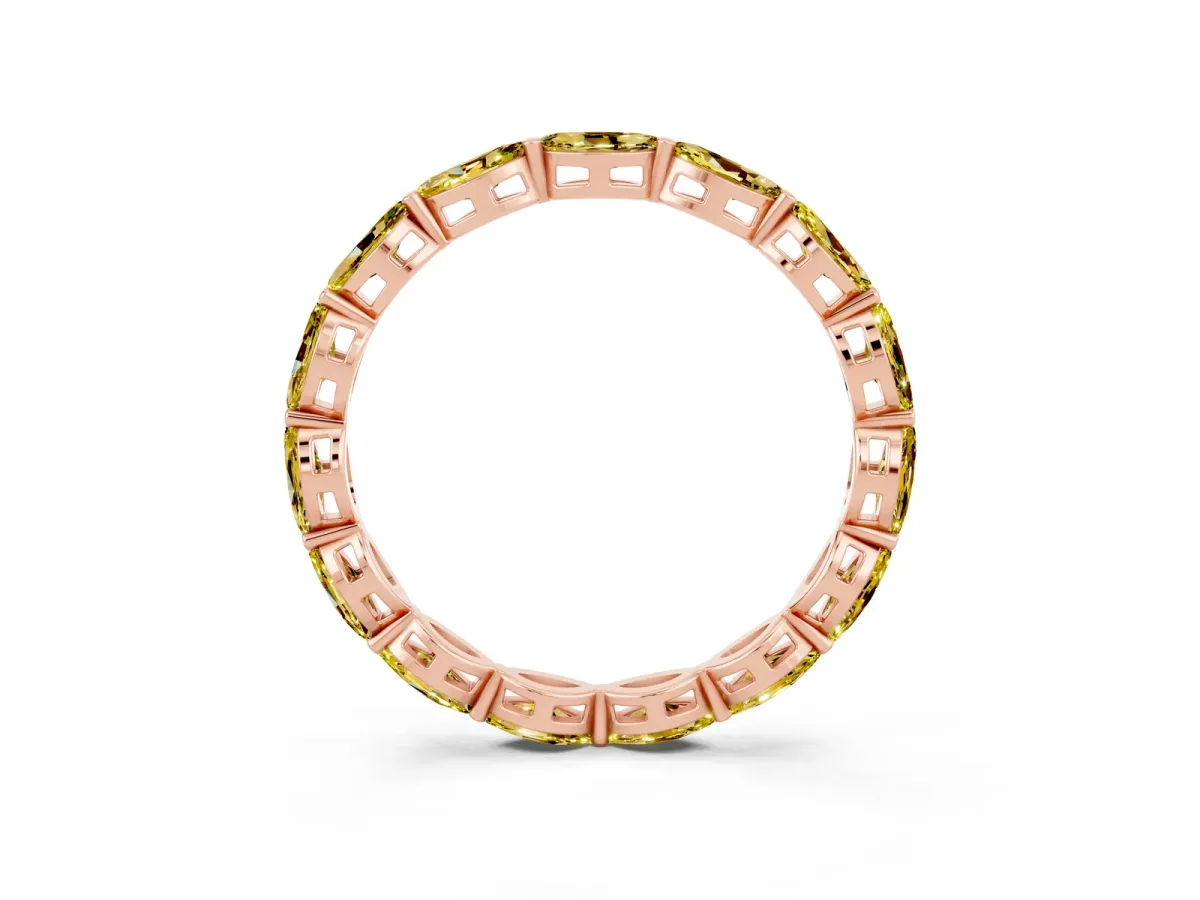 Marquise Yellow Sapphire Eternity Band with U-Prong Setting Rose gold