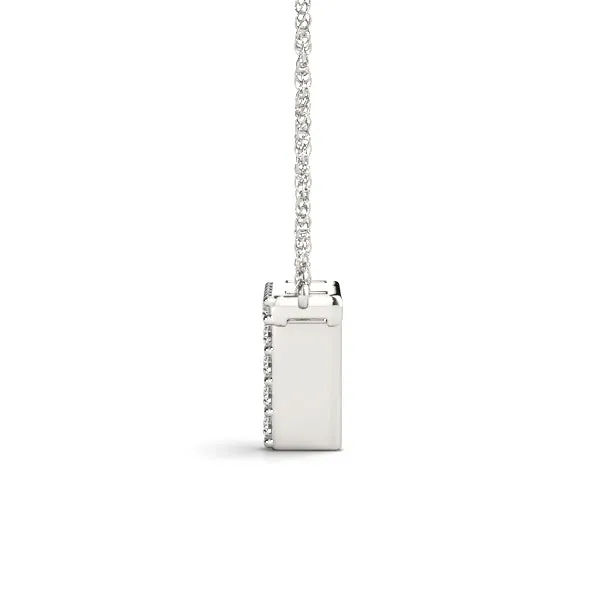 Pavé Round Diamond Prong Set Pendant Silver
