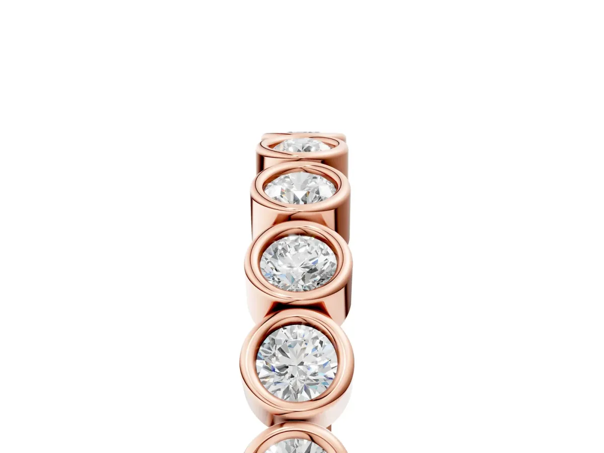Bezel Set Round Diamond Eternity Band Rose gold