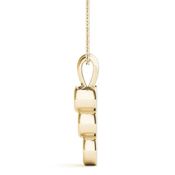 Bezel Set Round Diamond Three-Stone Pendant Yellow gold