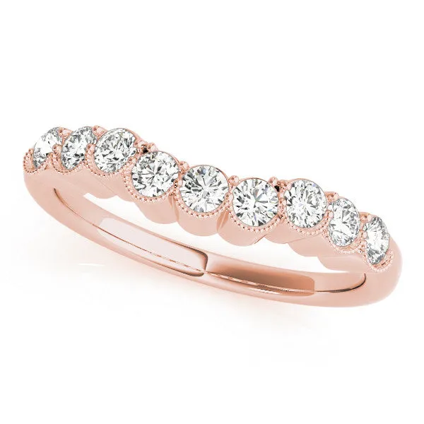 Bezel-Set Round Diamond Half Eternity Band Rose gold