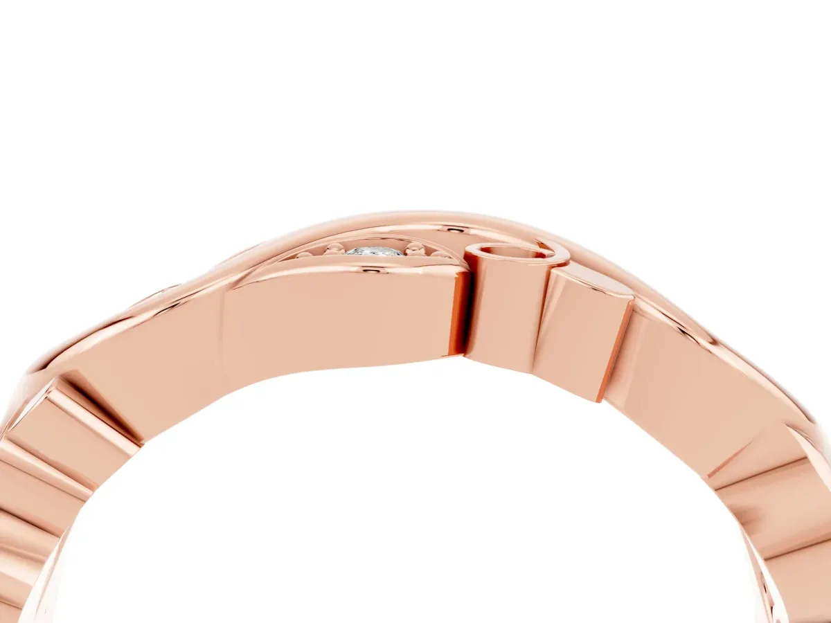 Marquise Moissanite Vine Eternity Band with Bezel Setting Rose gold