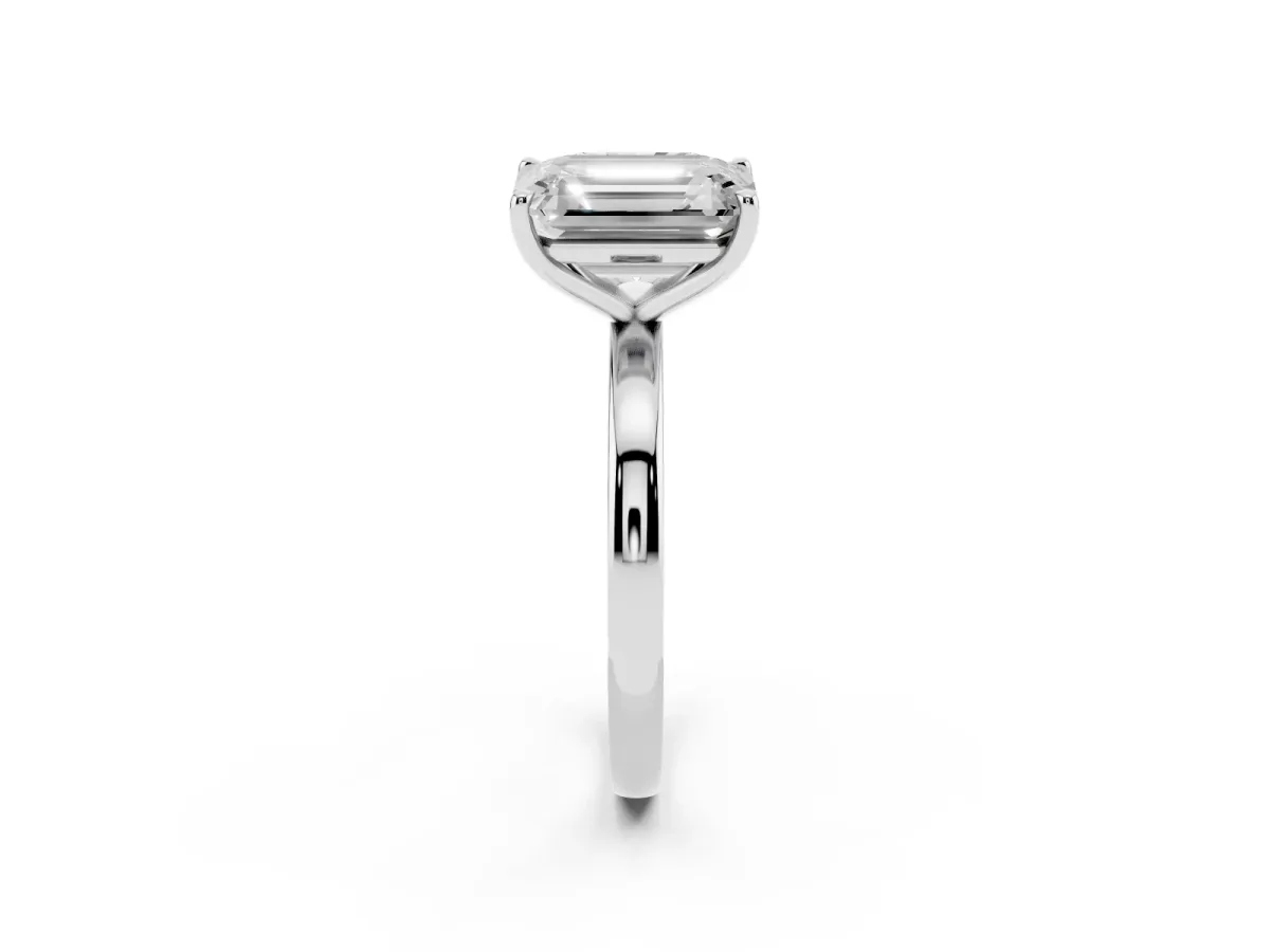 Radiant Cut and Emerald Cut Toi Moi Ring with Prong Setting Platinum