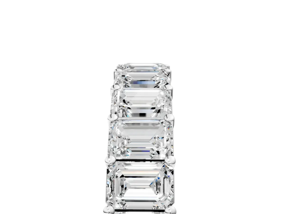 Emerald Cut Diamond Eternity Band with Shared Prong Setting White gold
