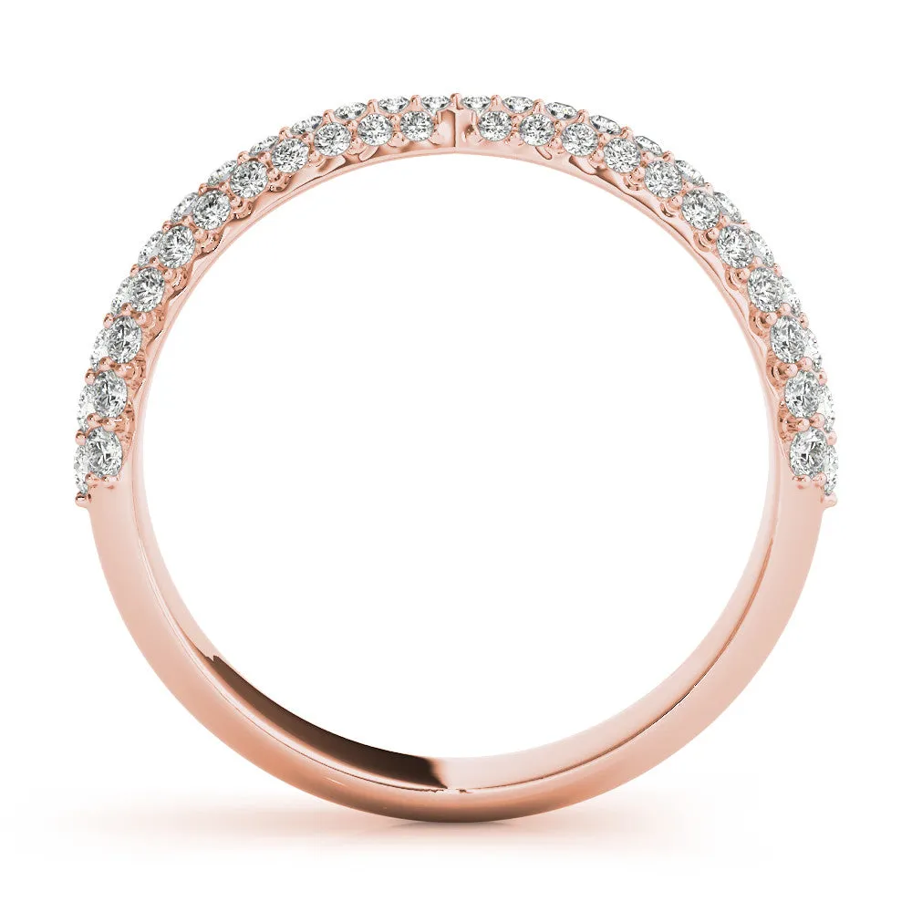 Pavé Round Diamond Twist Band with Micro Prong Setting Rose gold