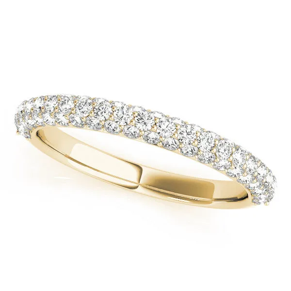 Round Diamond Pave Eternity Band with Shared Prong Setting Yellow gold