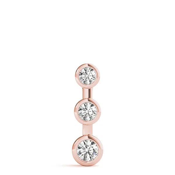 Bezel Set Round Diamond Trio Pendant Rose gold