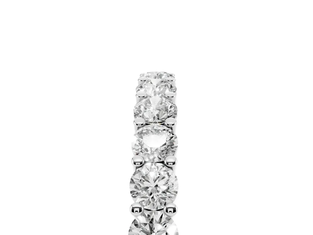 Alternating Round Diamond Promise Ring with Round Diamond Accents Silver