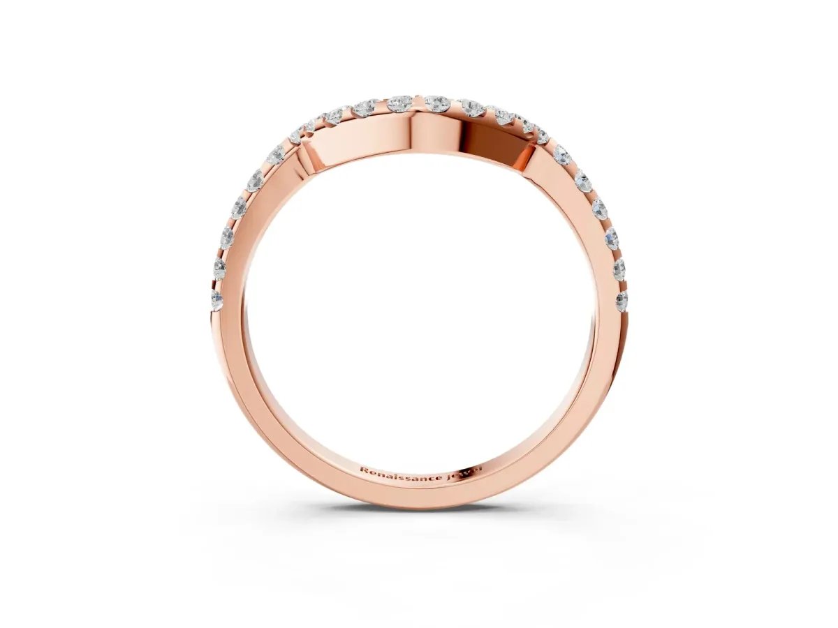Round Diamond Pavé Curved Eternity Band Rose gold
