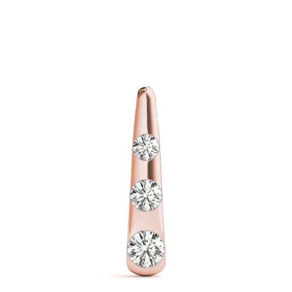 Bezel Set Round Diamond Tapered Bar Pendant Rose gold