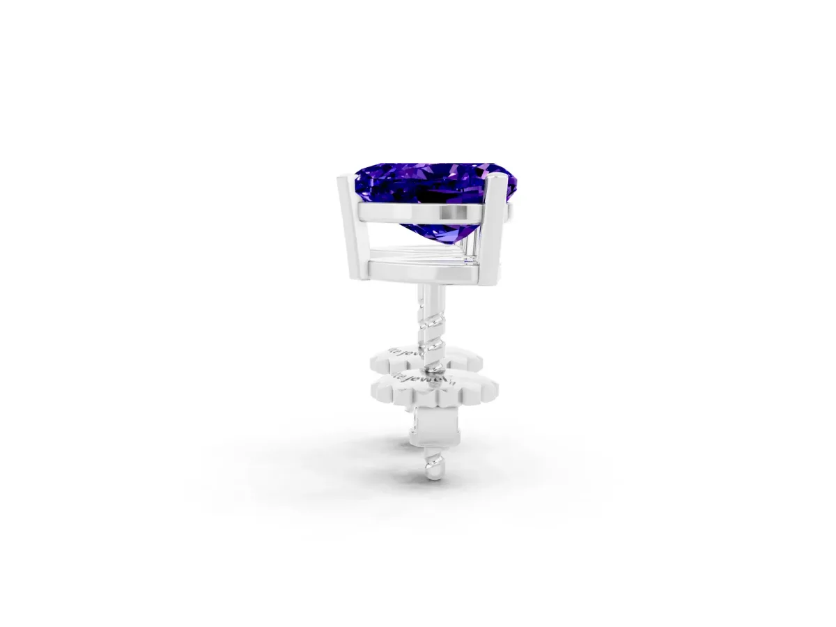 Heart Cut Tanzanite Stud Earrings White gold