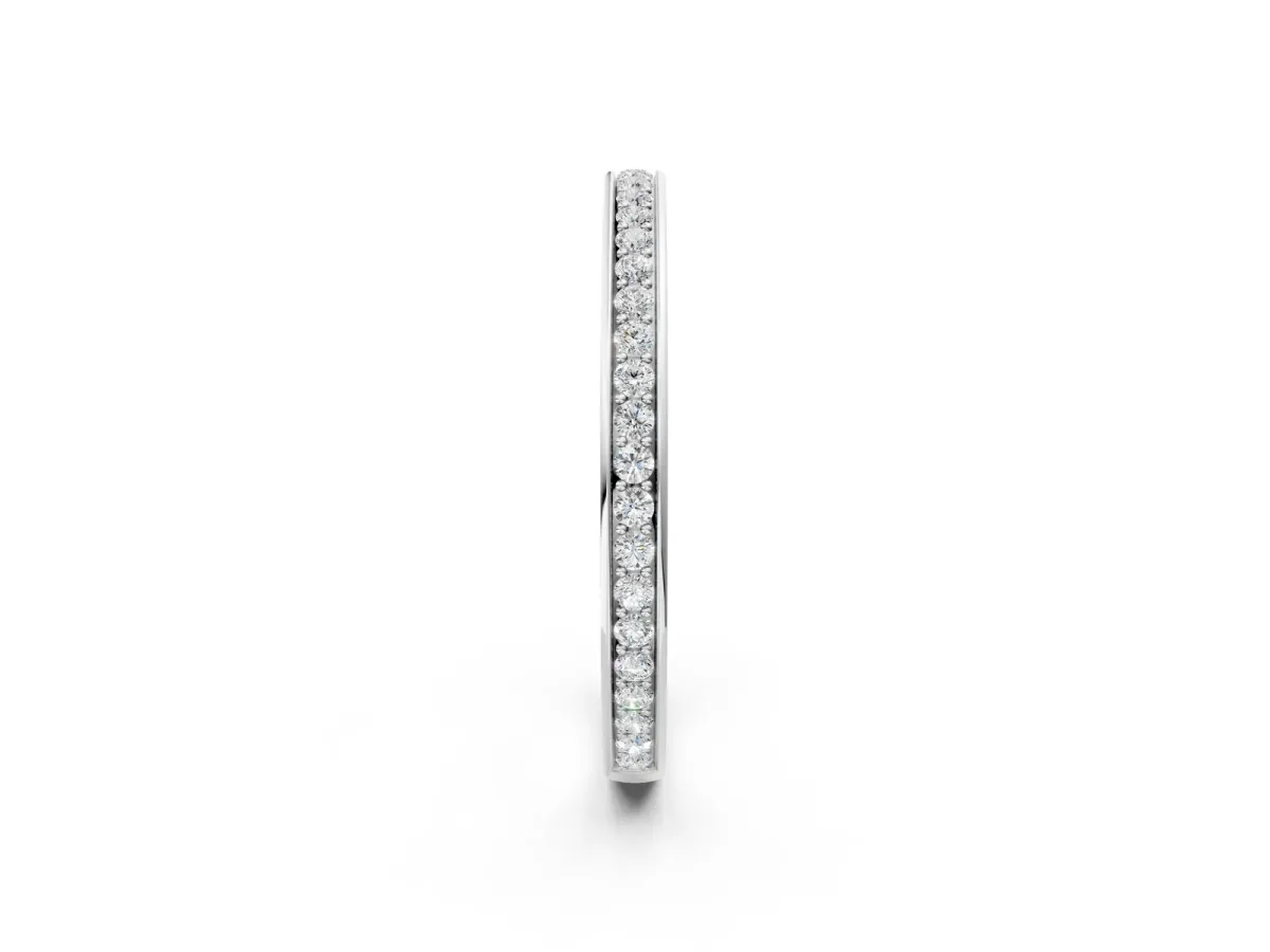 Round Diamond Eternity Band with Pavé Setting Silver