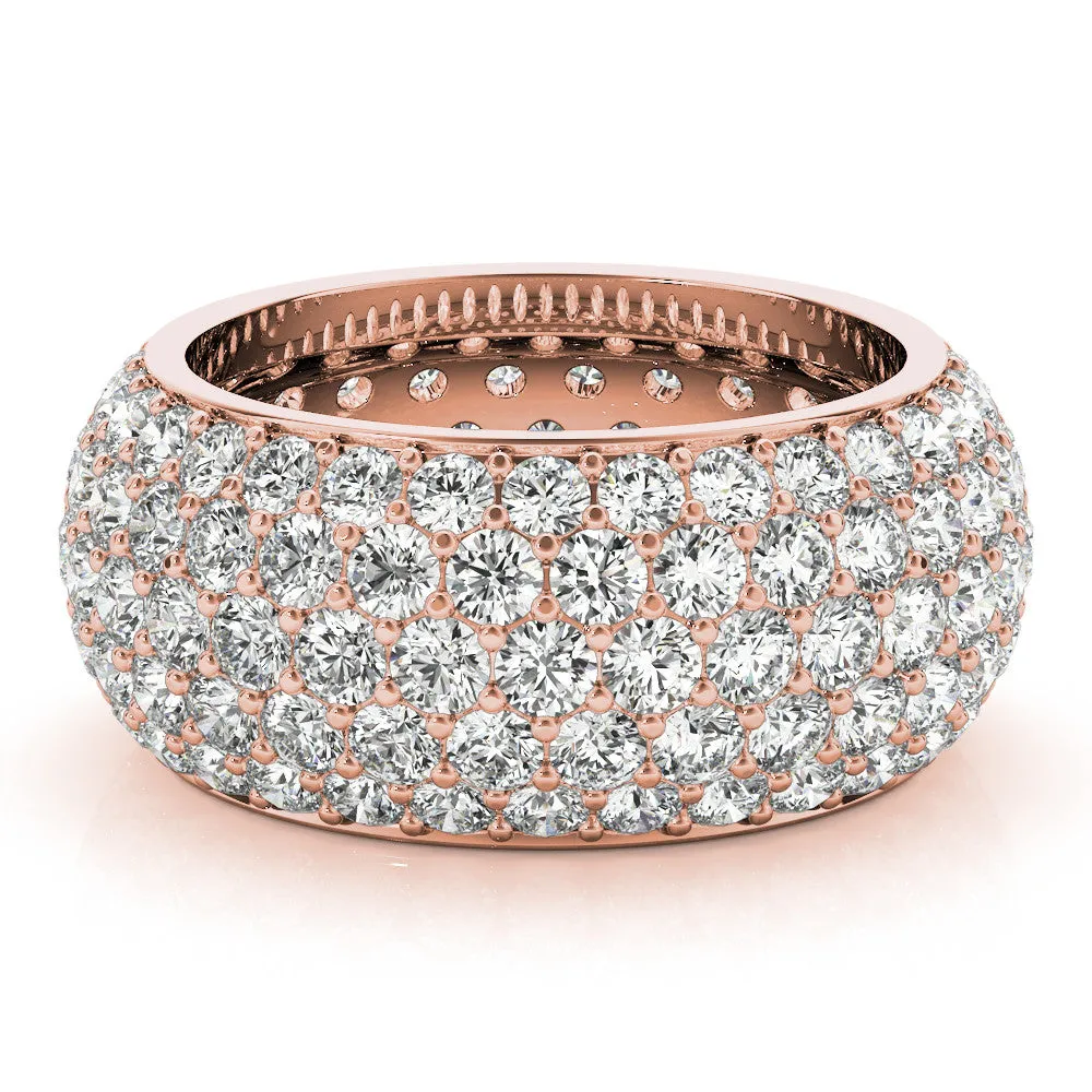 Pavé Round Diamond Wide Band with Micro-Prong Setting Rose gold