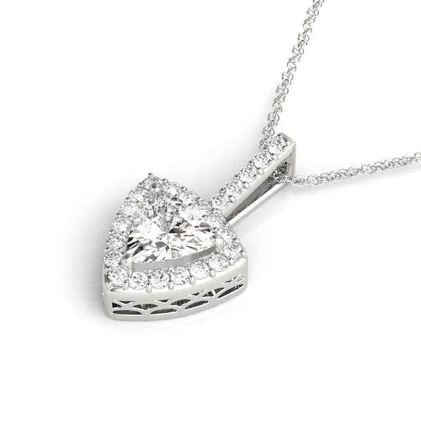 Halo Trillion Prong Pendant White gold