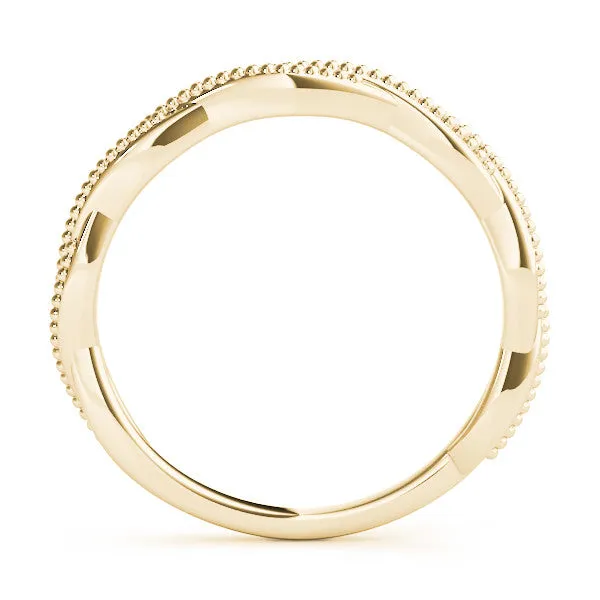 Milgrain Twist Beaded Band Yellow gold