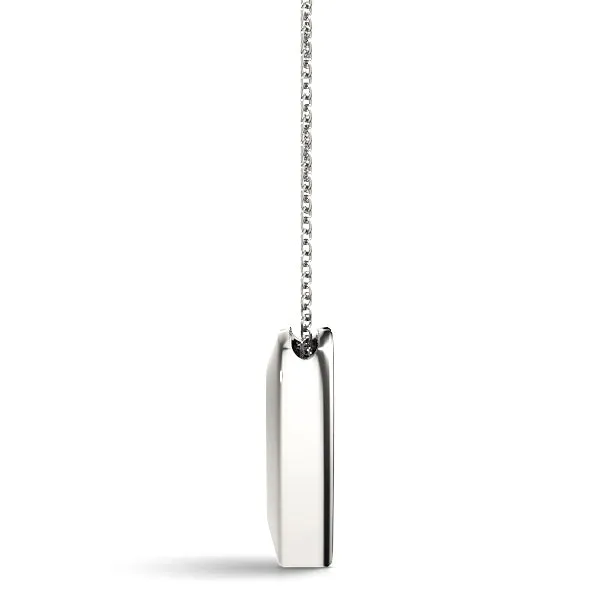 Bezel-Set Round Diamond Heart Pendant Silver
