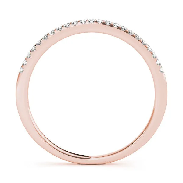 Round Diamond Pavé Set Slim Band with Micro Prong Setting Rose gold