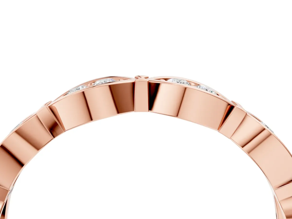 Marquise Diamond Bezel Set Eternity Band Rose gold
