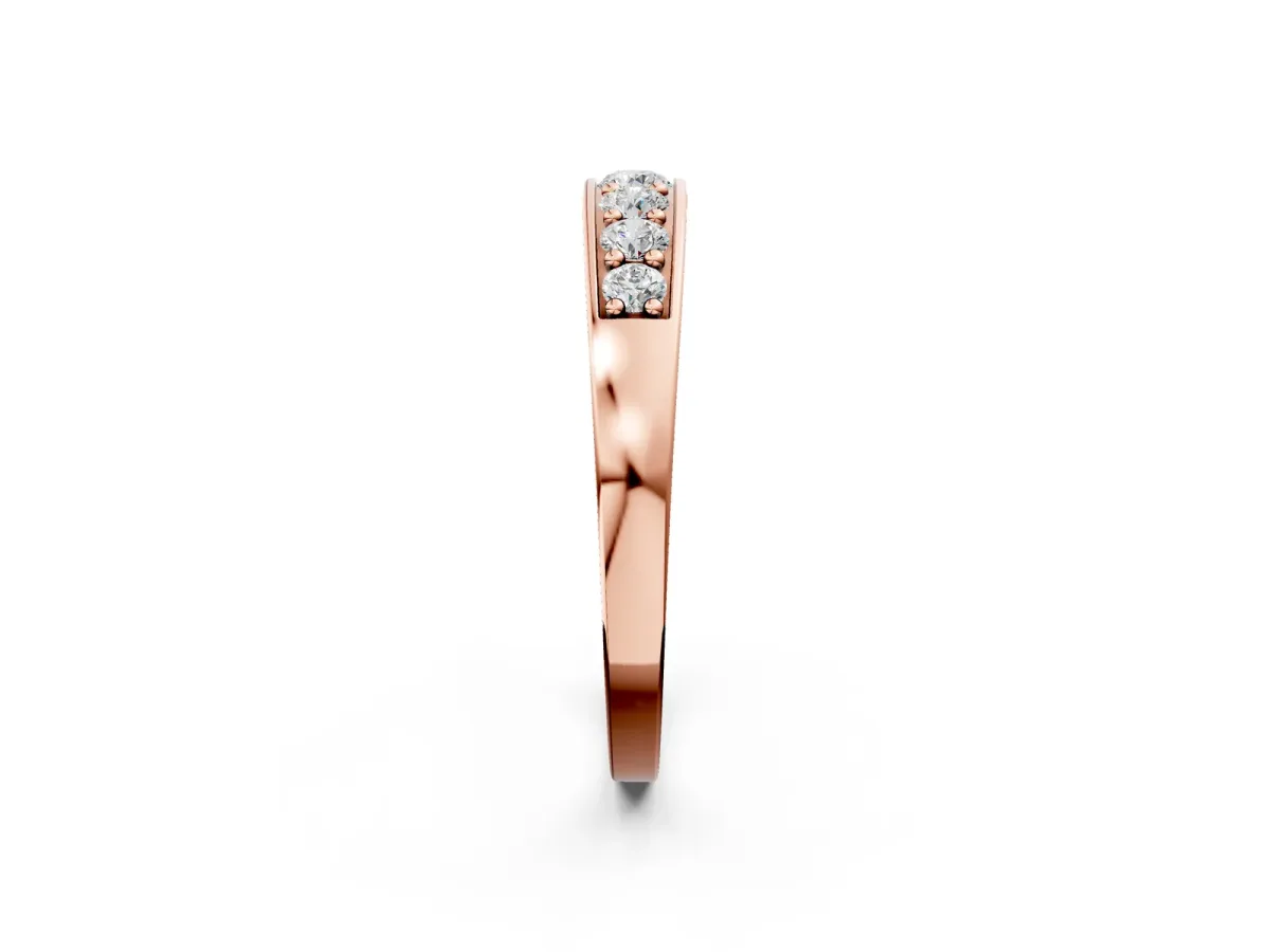Channel-Set Round Diamond Comfort Fit Band Rose gold