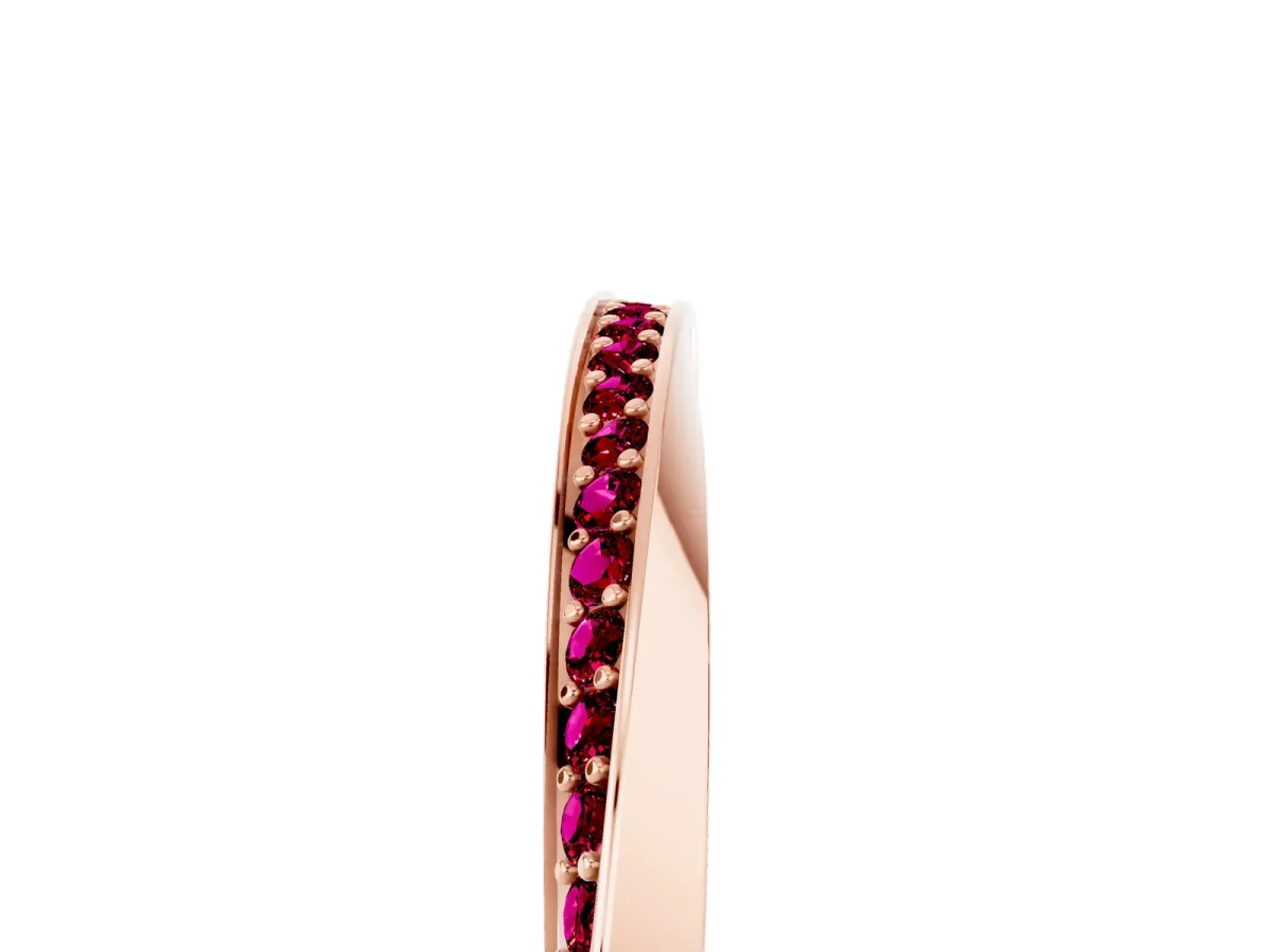 Pavé Round Garnet Twist Band Rose gold