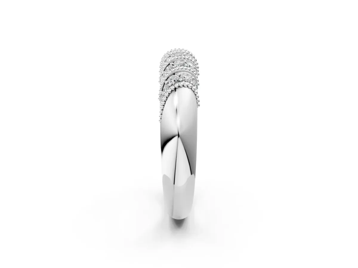 Channel Set Round Diamond Dome Band Platinum