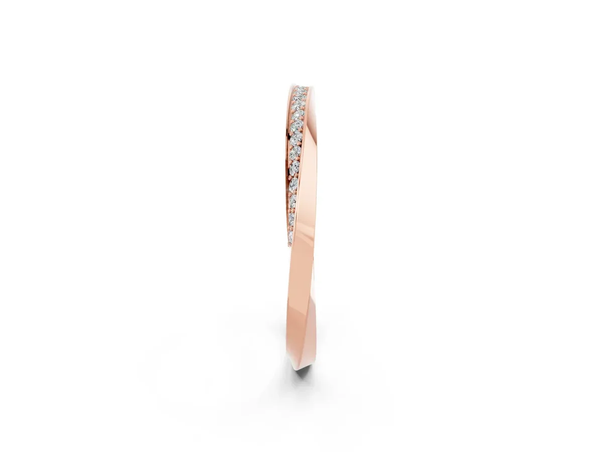 Pavé Round Moissanite Twist Band Rose gold