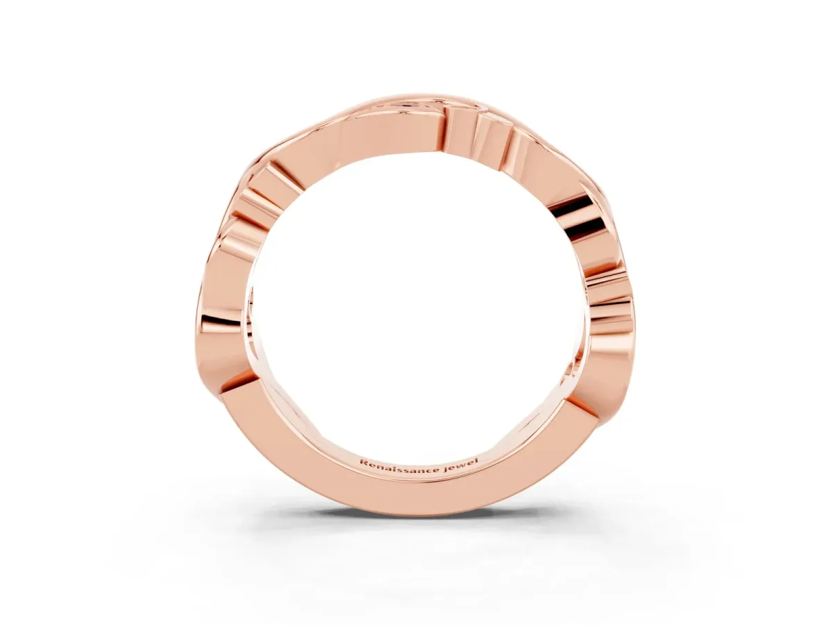 Marquise Amethyst Vine Eternity Band with Bezel Setting Rose gold