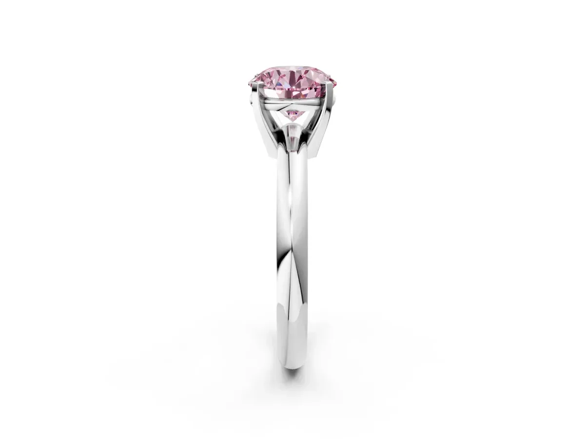 Round Pink Sapphire Leaf Eternity Band with Bezel Setting Platinum