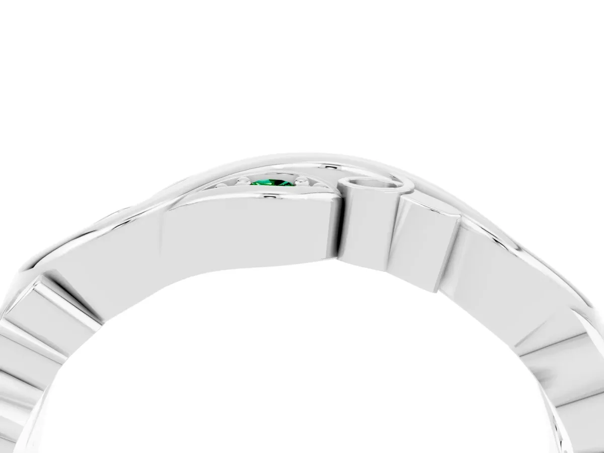 Marquise Emerald Vine Eternity Band with Bezel Setting Platinum