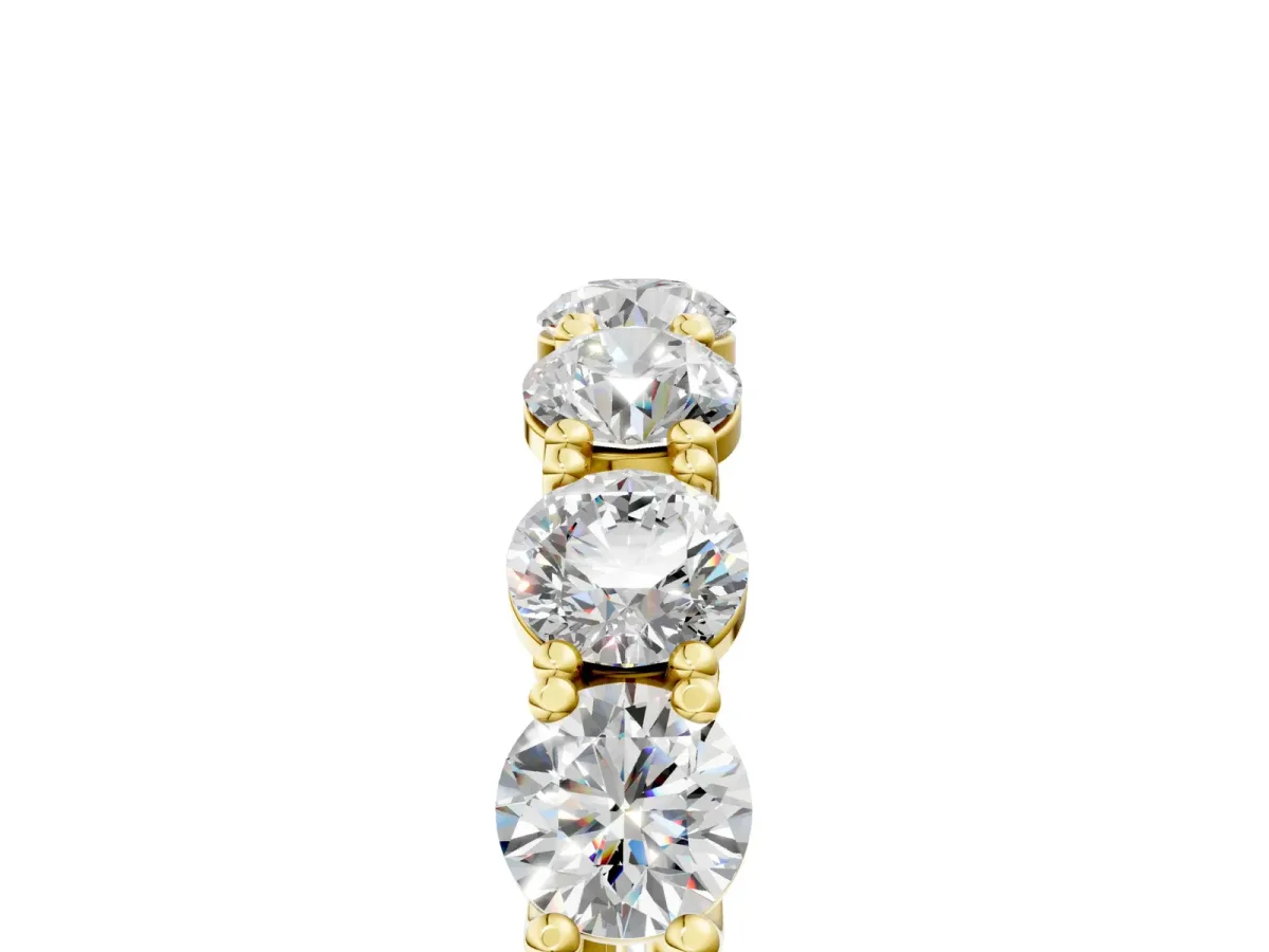Round Diamond Woven Full Eternity Band Yellow gold