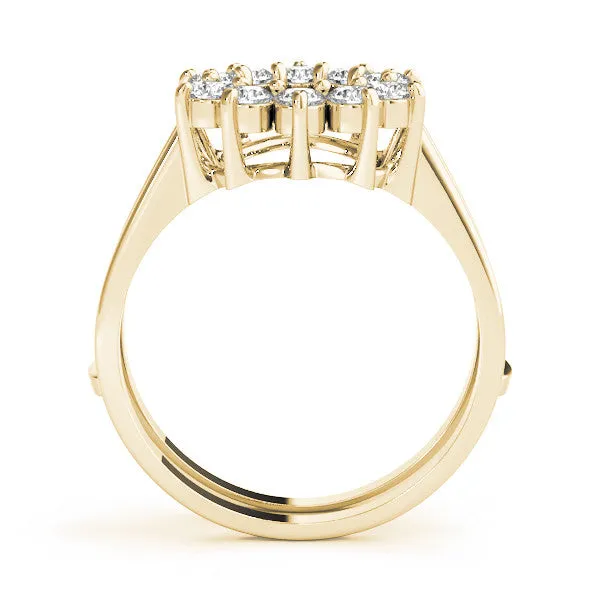 Round Diamond Open Circle Split Shank Prong Setting Ring Yellow gold