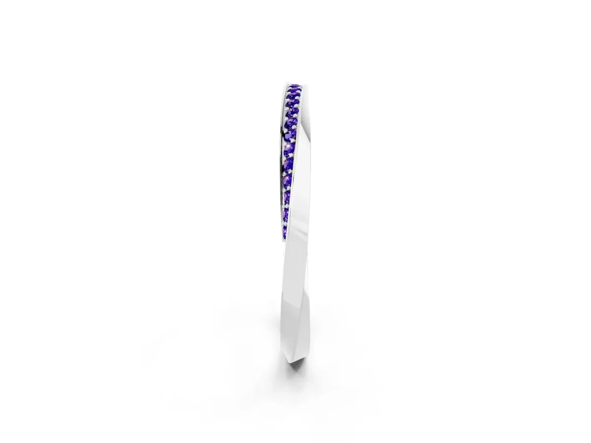 Pavé Round Tanzanite Twist Band White gold