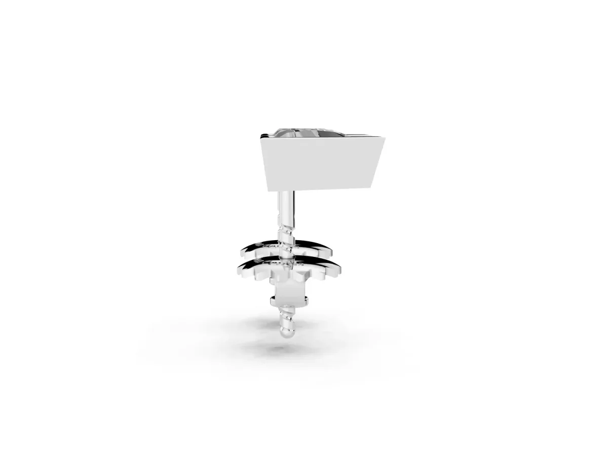 Trillion Diamond Bezel-Set Solitaire Stud Earrings Platinum