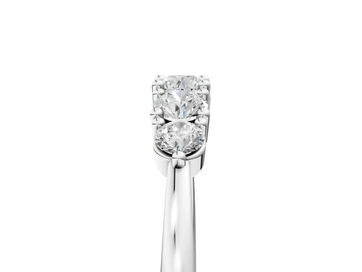 Round Brilliant Diamond Half-Eternity Band with Prong Setting White gold