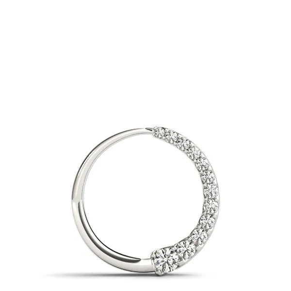 Pavé Round Diamond Half-Hoop Pendant White gold