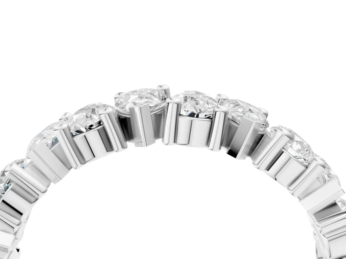 Pear Diamond Shared Prong Eternity Band Platinum
