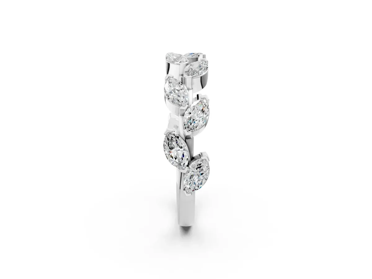 Marquise Diamond Eternity Band with Shared Prong Setting Silver