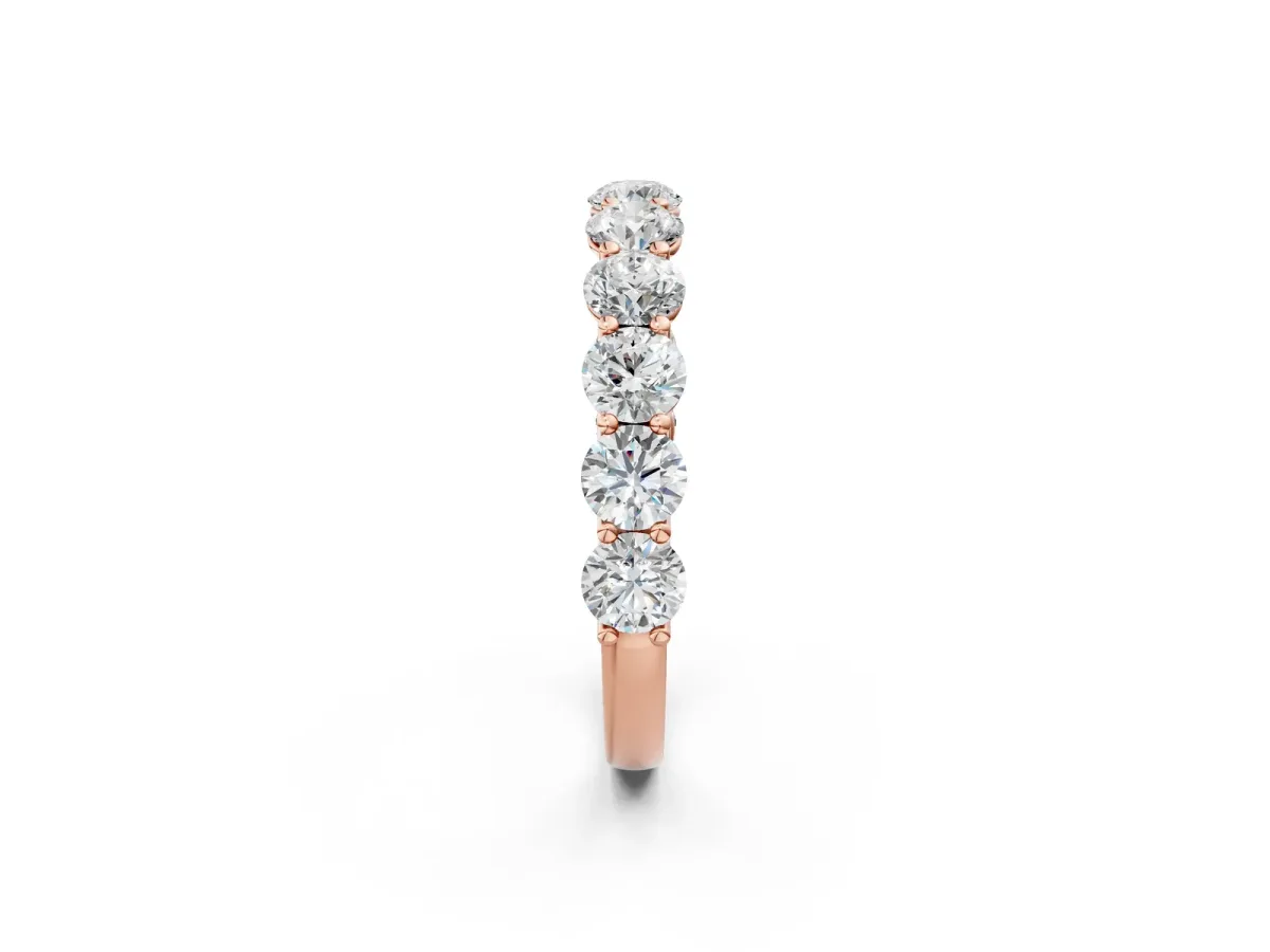 Round Diamond Shared Prong Eternity Band Rose gold