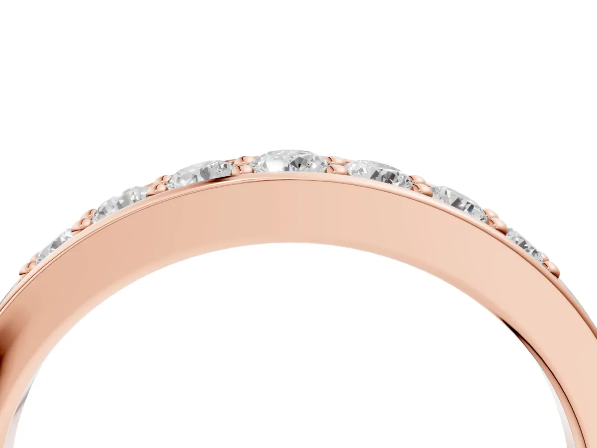 Channel-Set Round Diamond Comfort Fit Band Rose gold