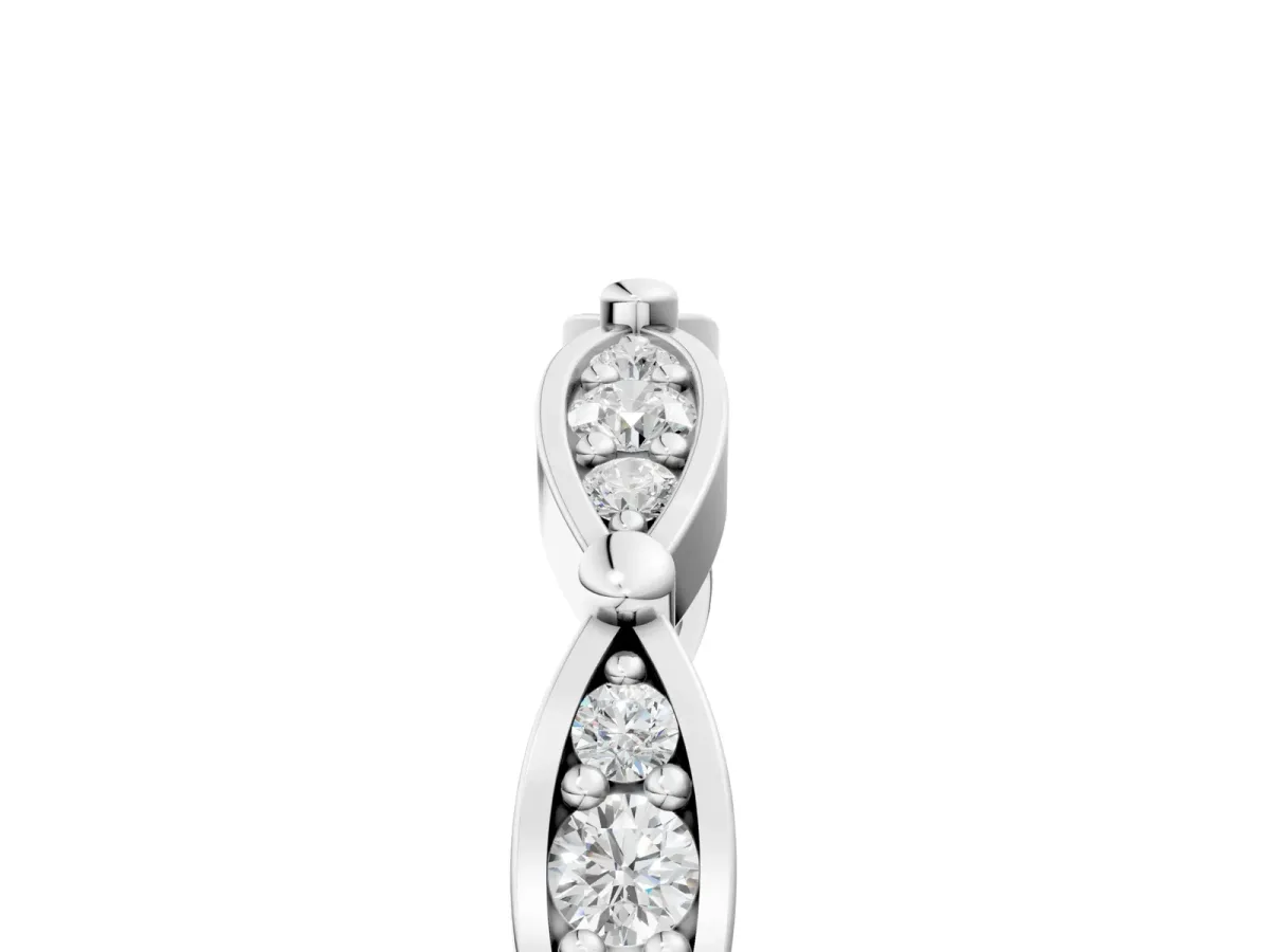Marquise Diamond Pavé Eternity Band with Bezel Setting Platinum