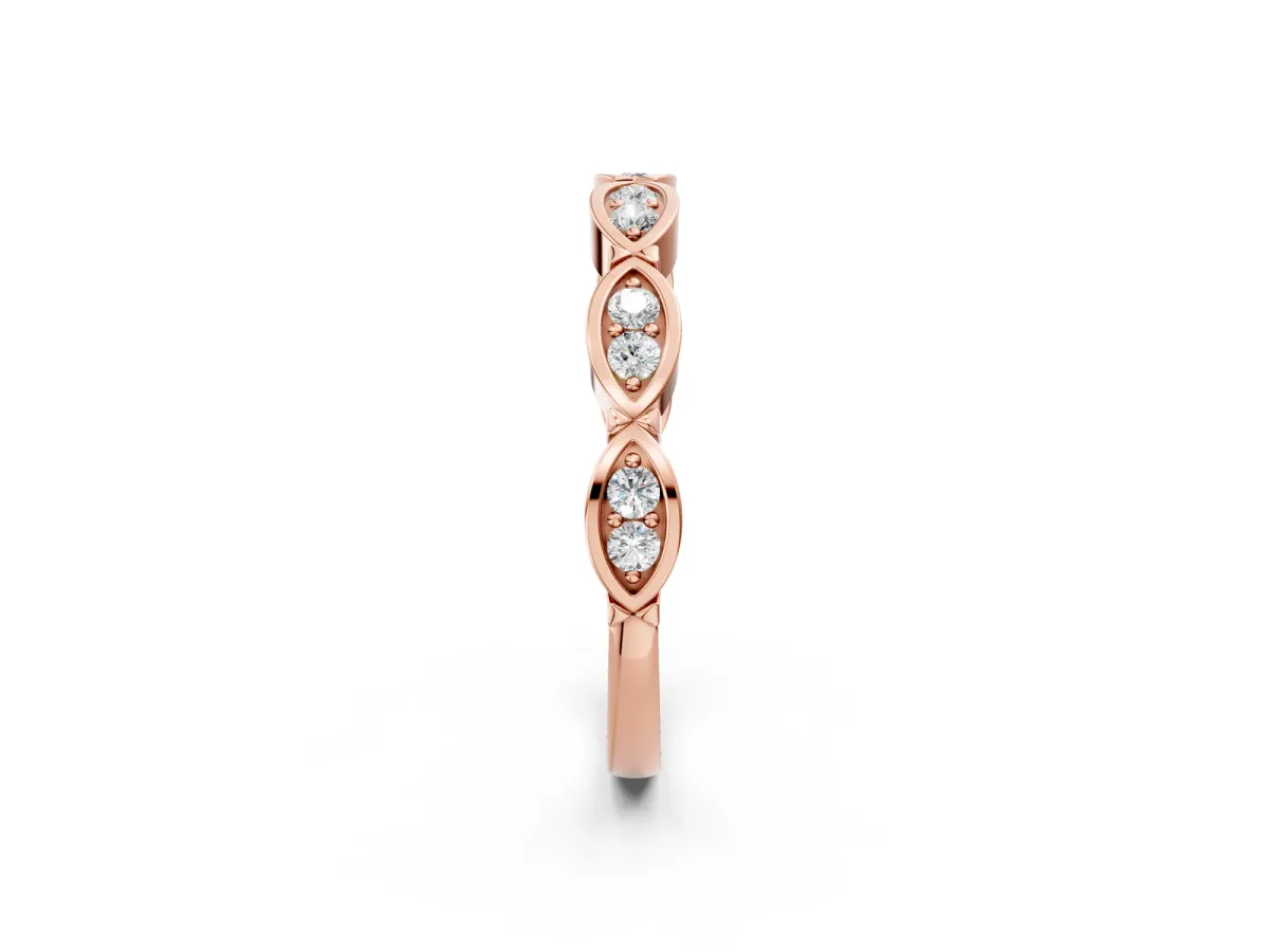 Marquise Diamond Bezel Set Eternity Band Rose gold