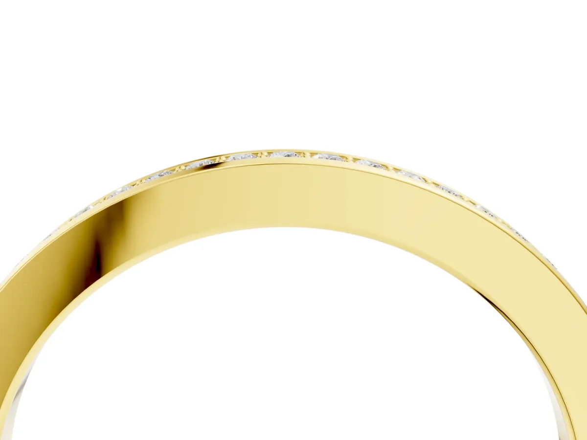 Round Diamond Half Eternity Pavé Band Yellow gold