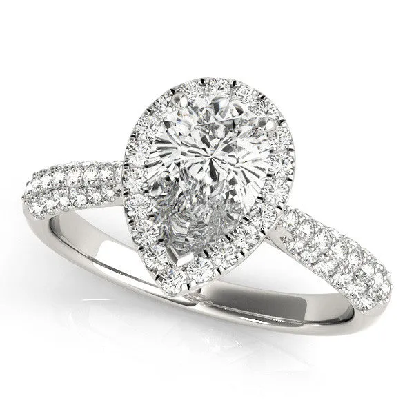 Asscher Cut Halo Diamond Ring with Pavé Band Platinum