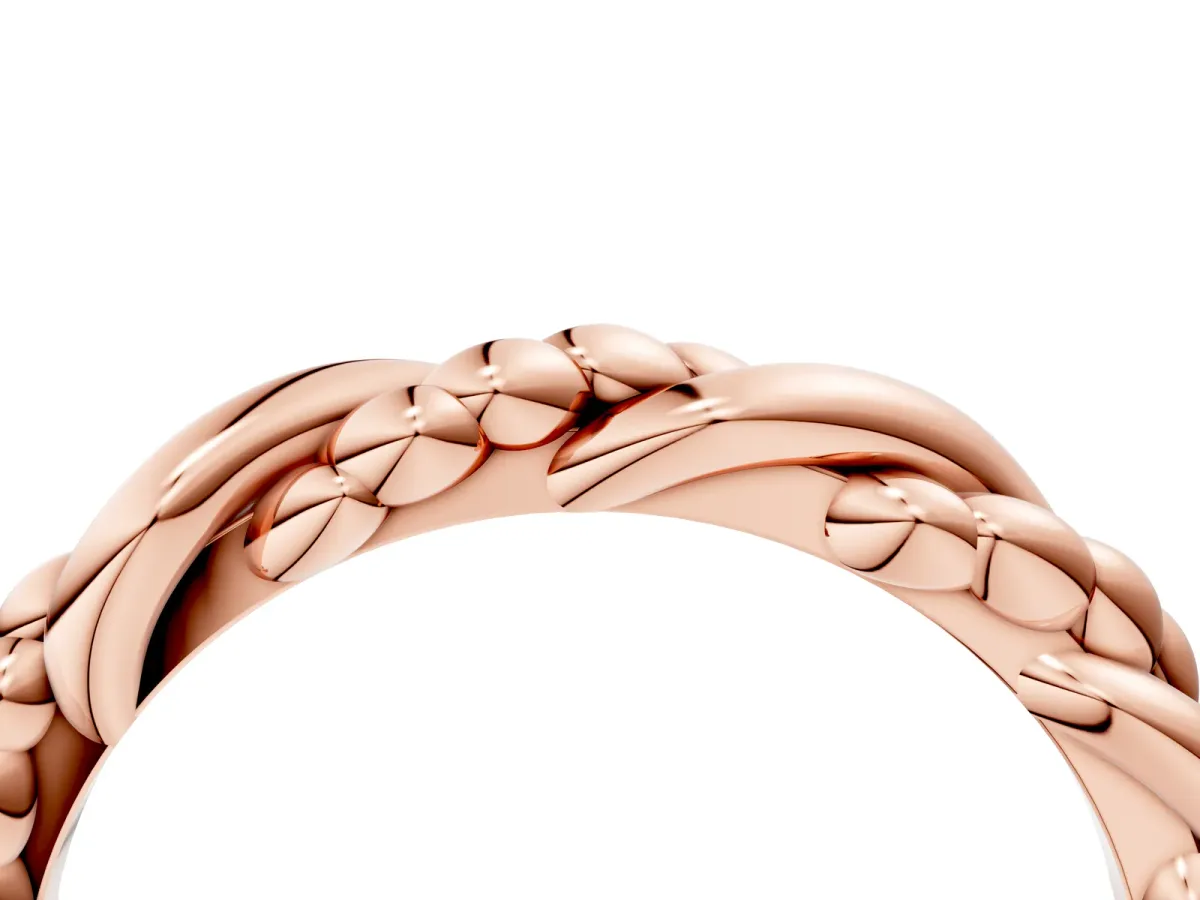 Twisted Rope Solitaire Band Rose gold