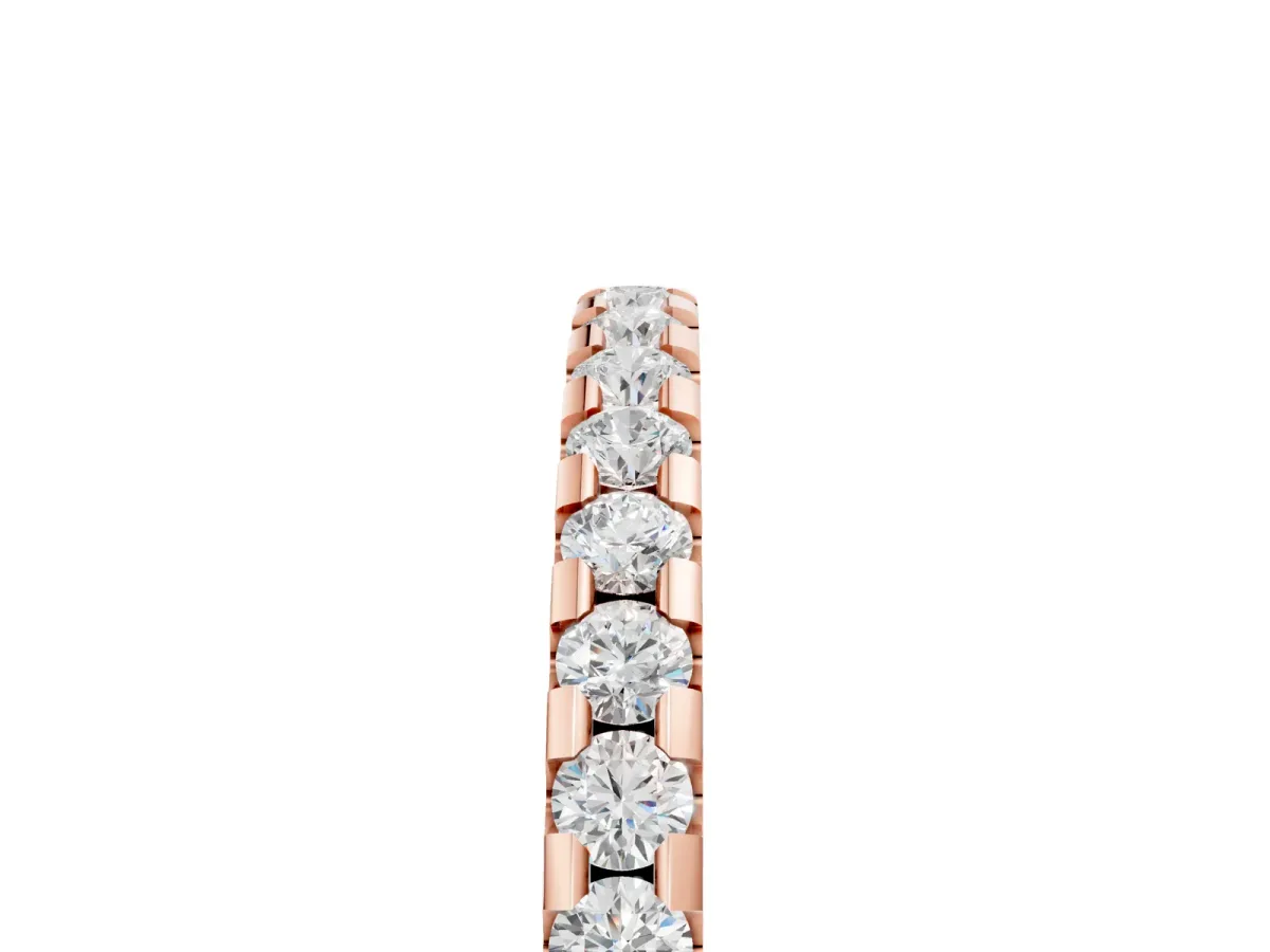 Round Diamond Pavé Set Eternity Band with Micro Prong Setting Rose gold