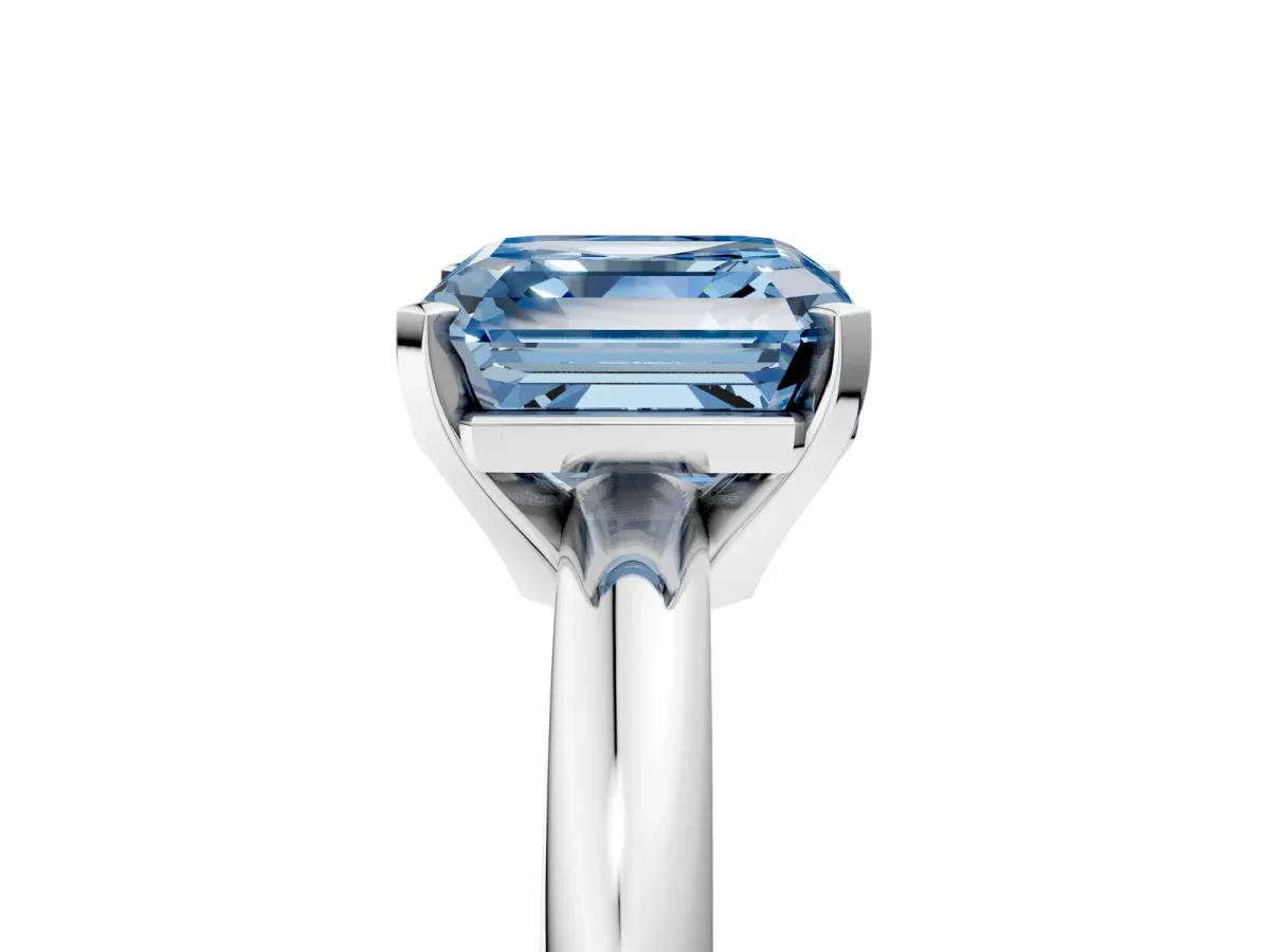 Princess Diamond Channel Set Mens Ring Platinum