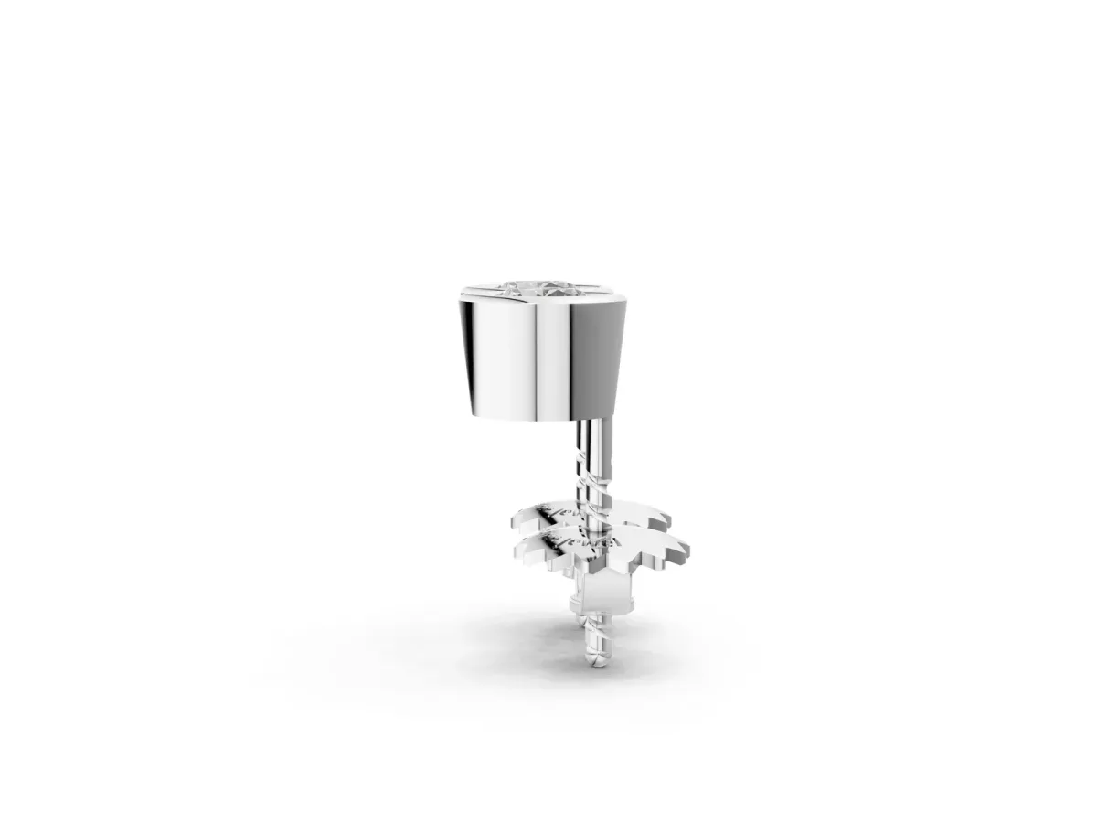 Bezel Set Round Diamond Stud Earrings with Push Back White gold