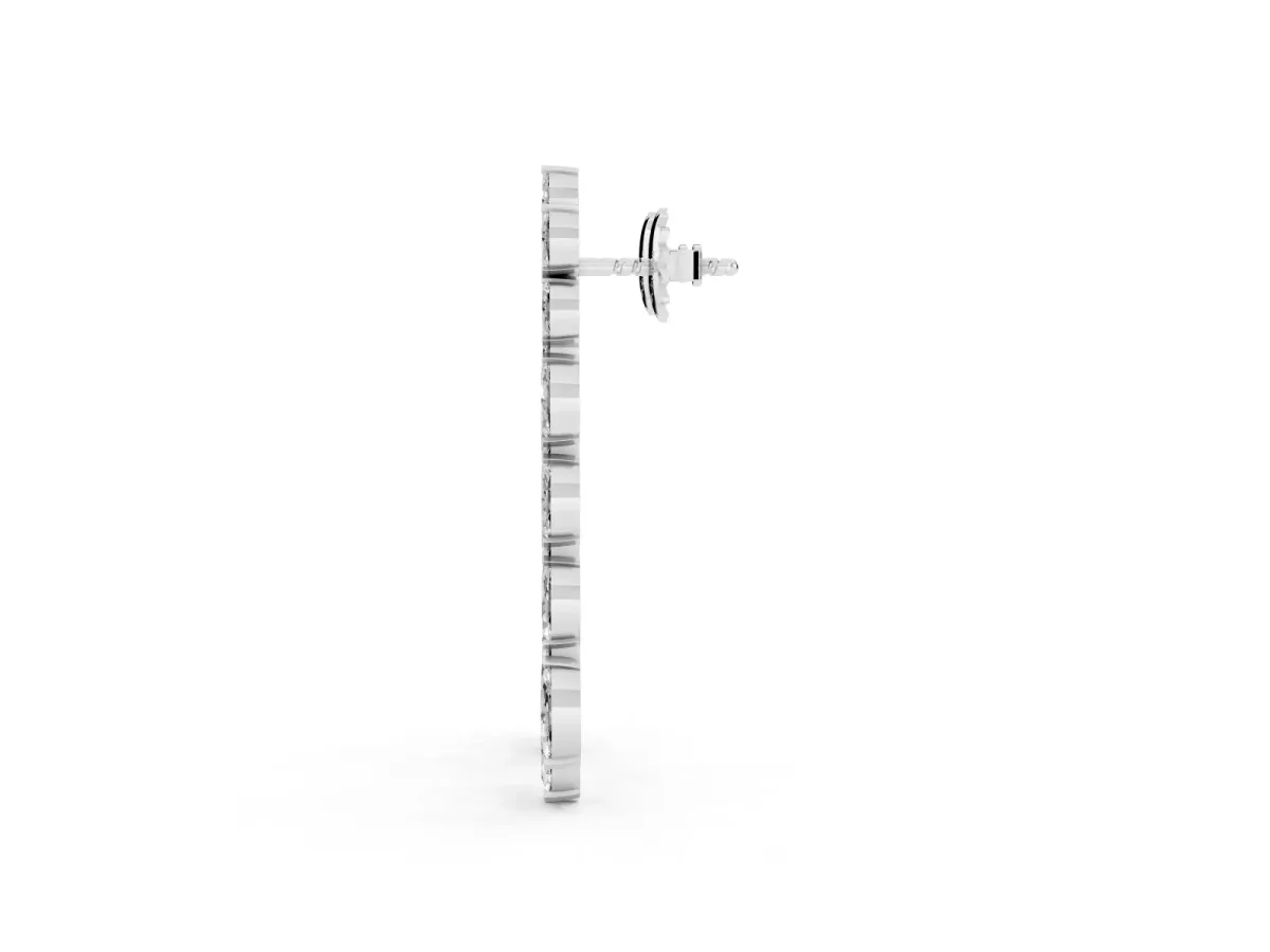 Marquise Diamond Linear Drop Earrings Platinum